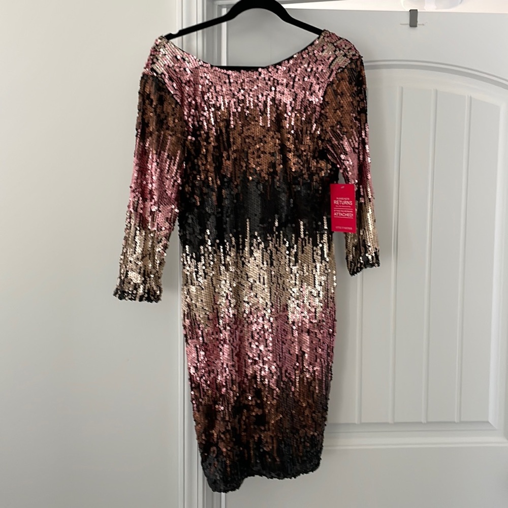 Little Mistress Sequin Ombre Dress, Size 10